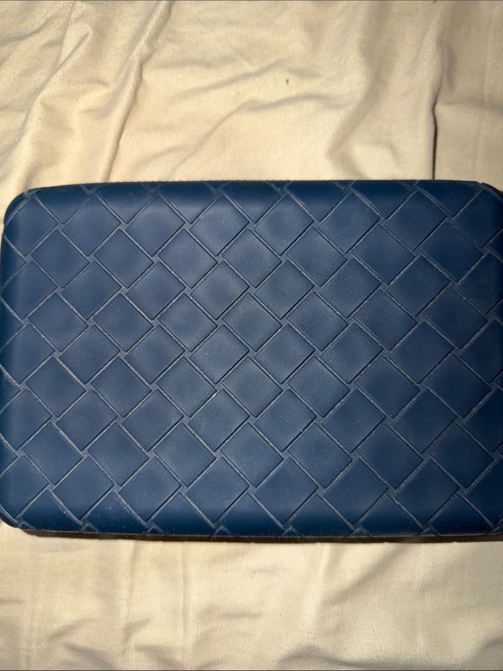 Bottega Veneta Woven Leather Pouch- Navy Blue